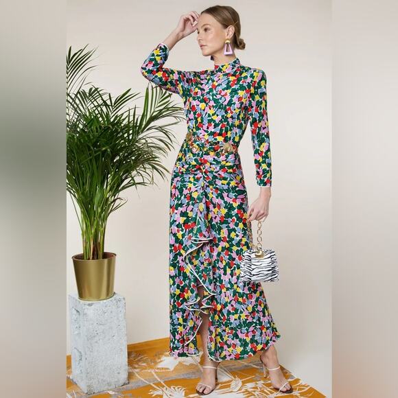 Rixo Lucy Dress Camouflage Micro Tulip - Picture 1 of 9